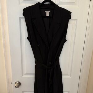 H&M Black Midi Dress with Belt